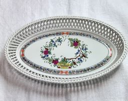 Herend Porzellan Indischer Korb Schale 26.5x16x3.5cm