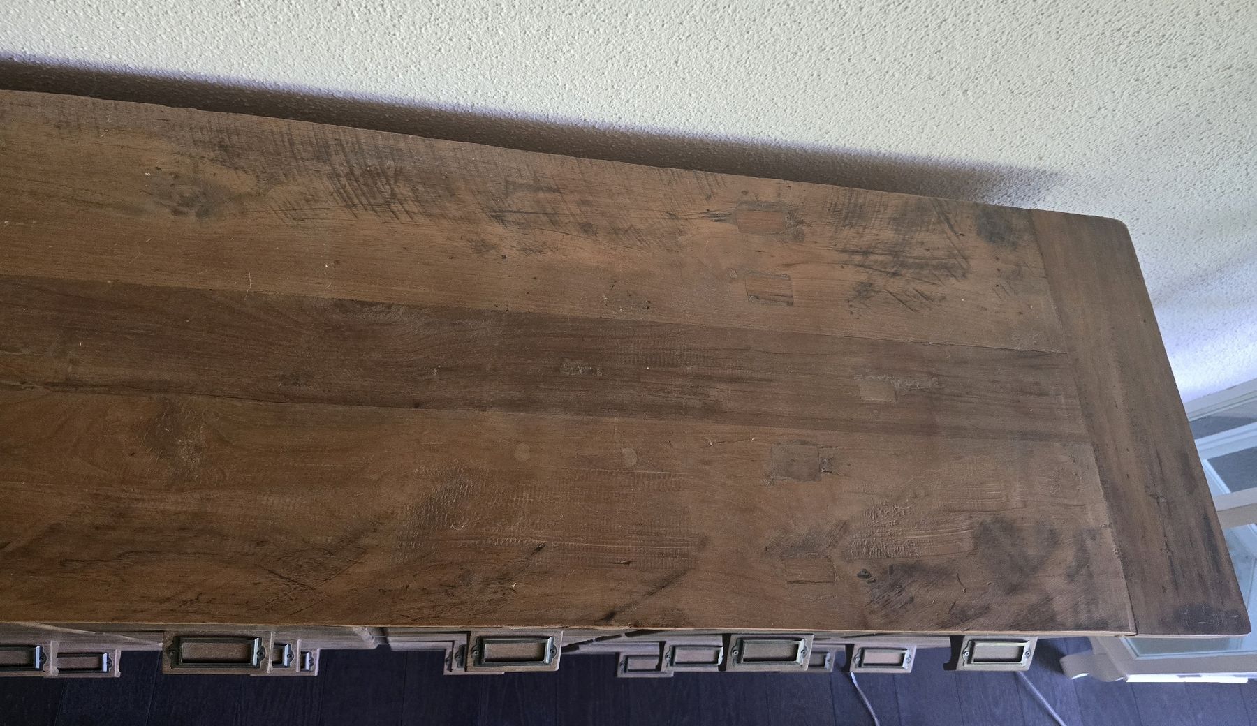 Cassettiere: Grosse, restaurierte Kommode/Sideboard mit Teakholzplatte – Usato da Elgg venduto da Kallipygos 2