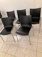 Girsberger Balzaro Lederstühle, 4 Stück, schwarz