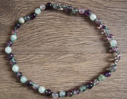 NEU: Fluorit Halskette Collier Kette Schmuck