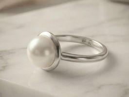 Moderner Silber (925) Perlenring - Neu