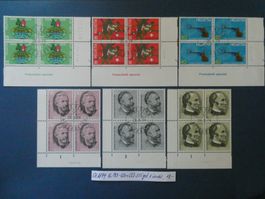 CH 1974 Nr. 548-550 und 553-555 gest. Viererblöcke