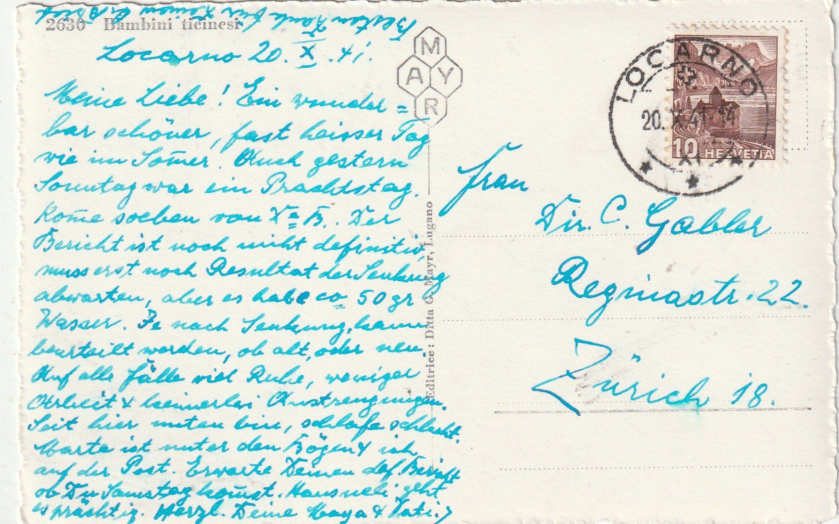 Cartoline postali: Tessiner Klein-Kinder – Usato da Lumbrein venduto da made02 1