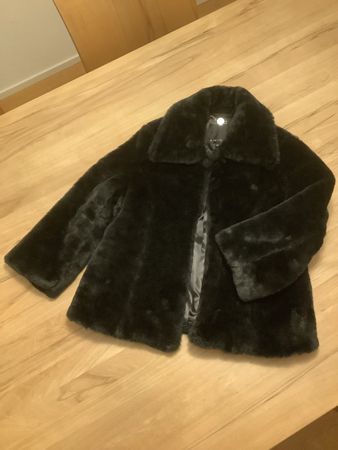 Amisu Kunst-Felljacke, Grösse 34, Schwarz, 3/4 Arm