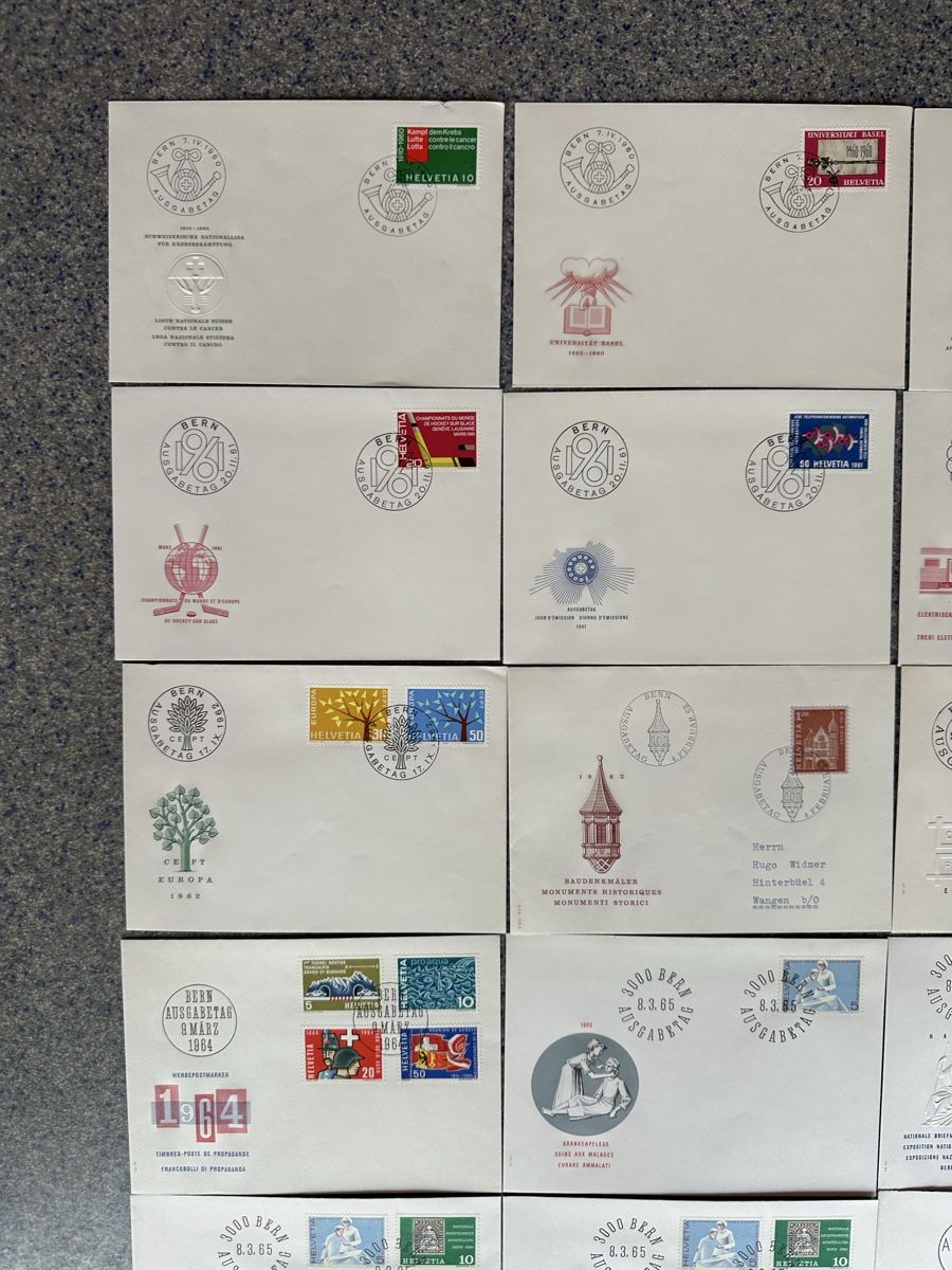 Tous les timbres: Schweiz - 55x FDC 1960 - 1966 – D'occasion à Schmitten / FR par Samsara169 1