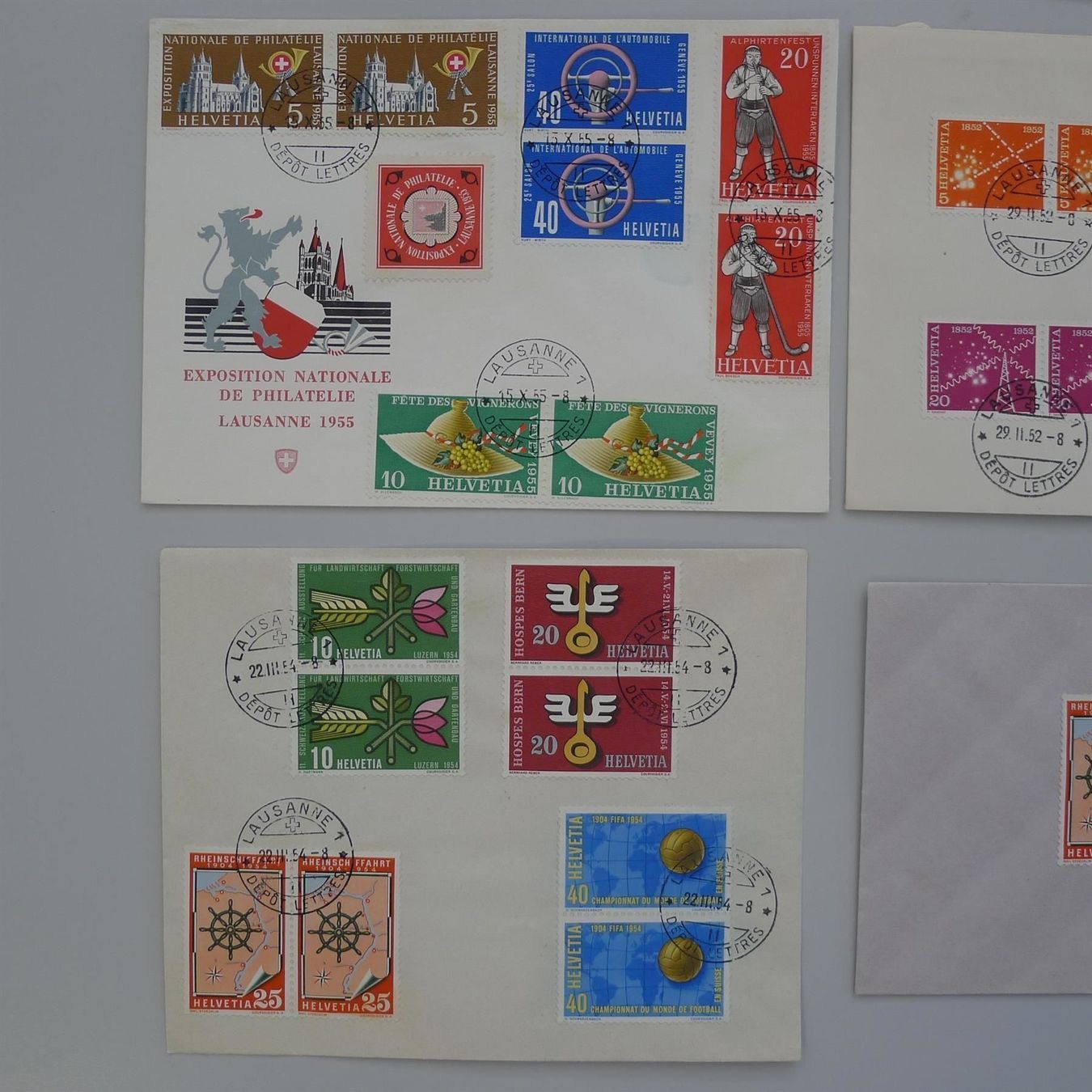 Tutti i francobolli: 5 Luxus-Briefe mit Paaren 1952-1955 – Usato da Sursee venduto da Luzernerraute 2
