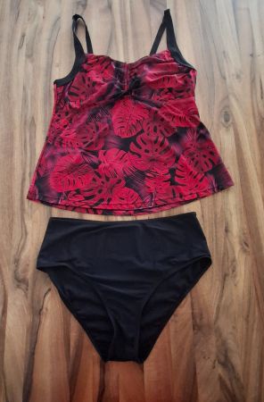Damen Tankini 2Tlg., rot/schwarz, Gr.38