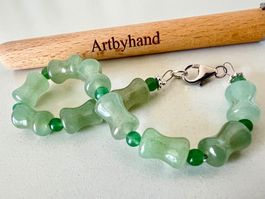 Edles Jade-Aventurin Armband Silberverschluss 925 Neu Unikat