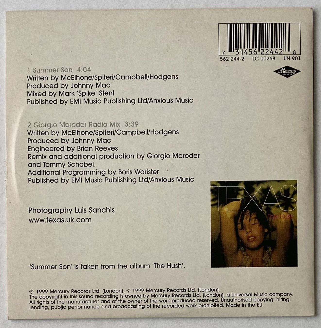 CDs: Texas, Summer Son – D'occasion à Flums par Asquillo 1