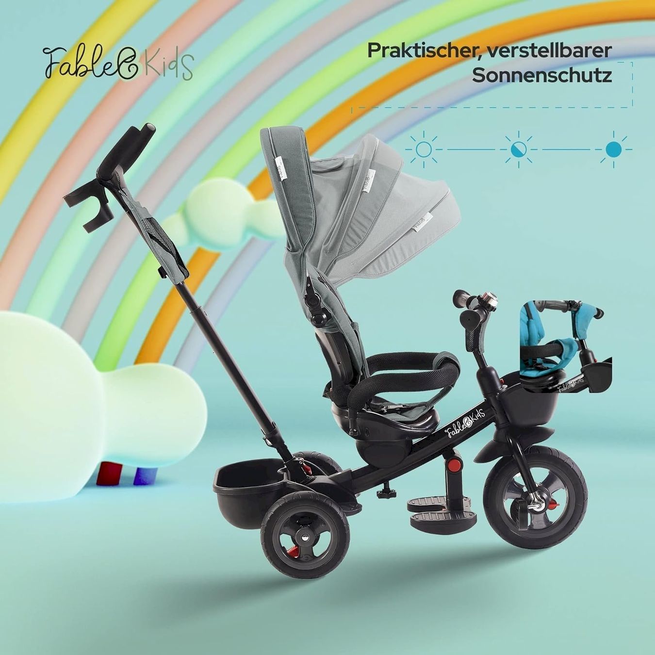 Biciclette senza pedali: FableKids Noemi Kinderdreirad 5in1 Grau – Nuovo e nell'imballaggio originale da Bottighofen venduto da zaap 2