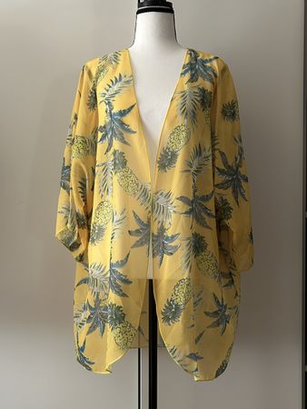 Yellow sheer buttonless blouse L