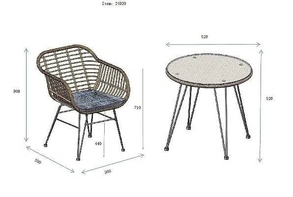 Set di tavolo e panche: Gartentisch & Stühle Balkon 3er Set Rattan – Nuovo e nell'imballaggio originale da Flawil venduto da vivalacasa 3