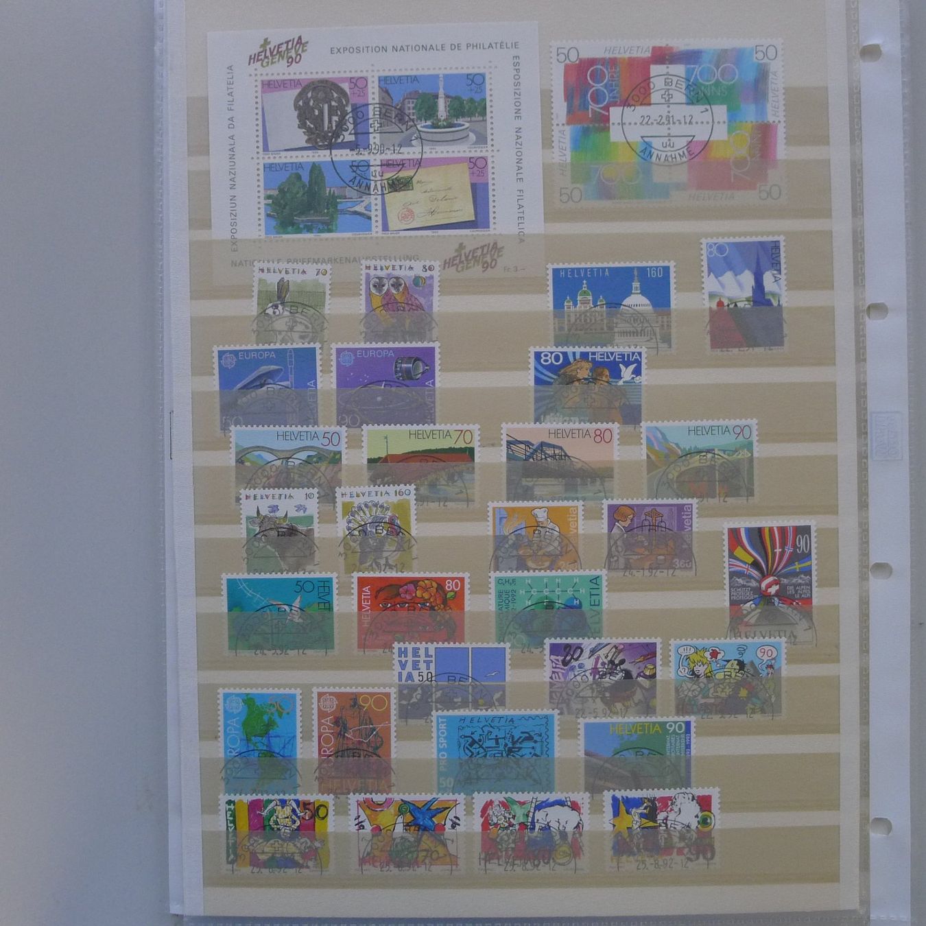 Tutti i francobolli: 1982-1994, Schweiz Sammlung mit ET-Halbmond-Stempel. – Usato da Sursee venduto da Luzernerraute 8