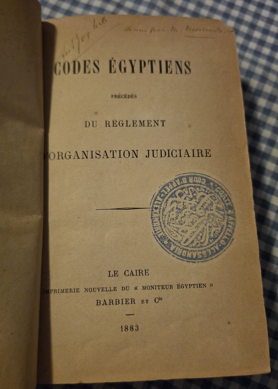 Livres: Codes Égyptiens / 1883 – D'occasion à Cortaillod par signep 3
