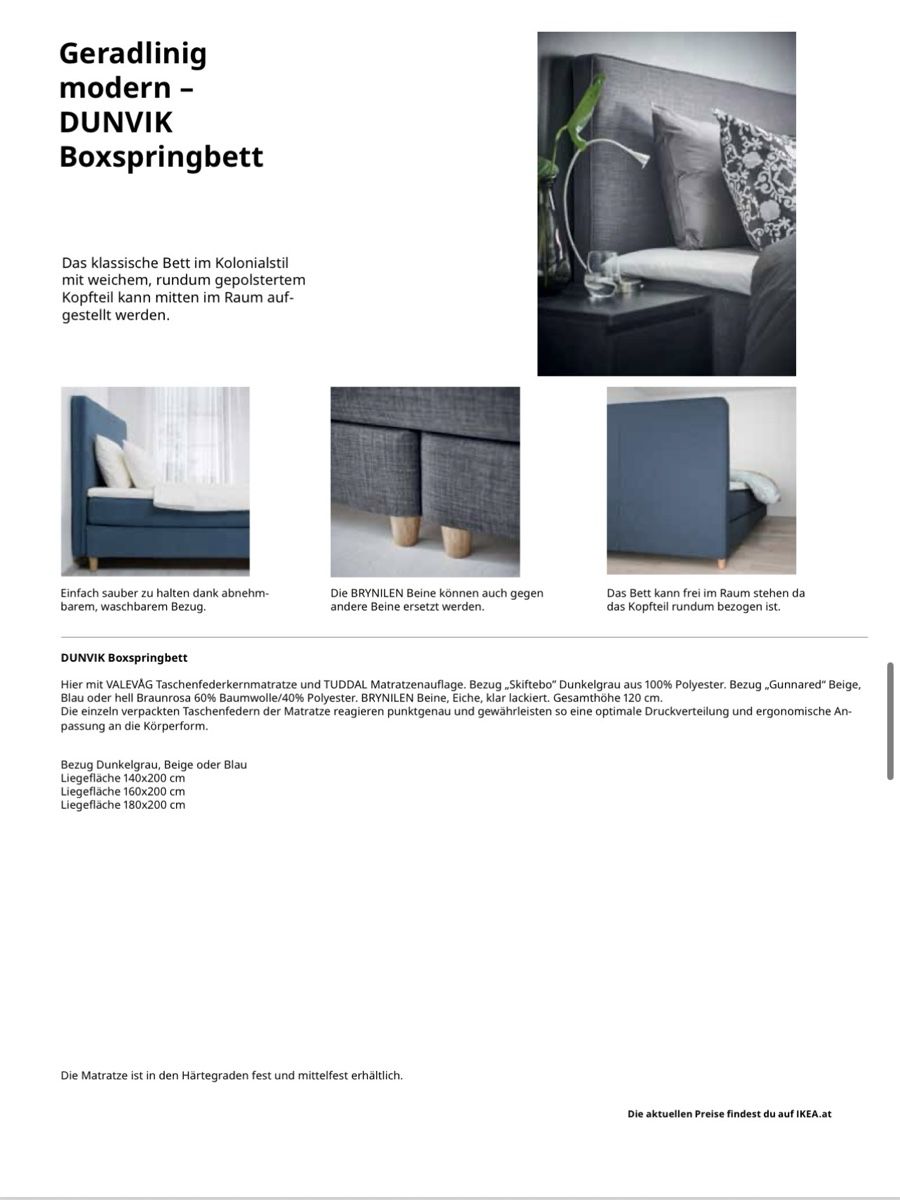 Ikea Lits: IKEA DUNVIK Boxspring bed 180 x 200cm – D'occasion à Zürich par yin_qf7f 1