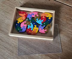 Puzzle en bois serpent alphabet et chiffres