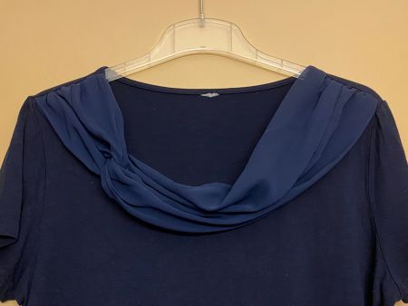 Heine Shirt dunkelblau, kurzarm, schöner Halsabschluss,Gr 42