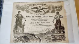 Aktie der Comet Mining Company, Utah 1883 (W)