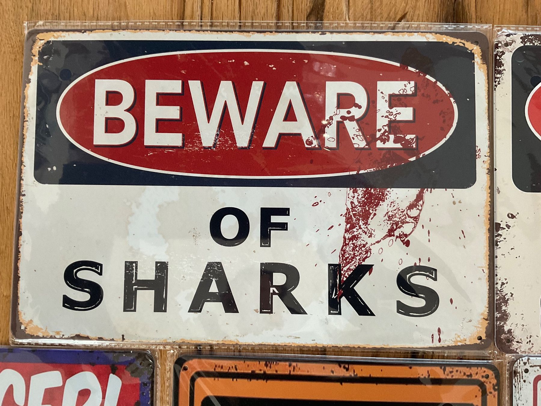 Insegne: Blechschild / Vintage / Strand / Shark / Haifisch – Nuovo e nell'imballaggio originale da aarwangen venduto da Butzi99 3