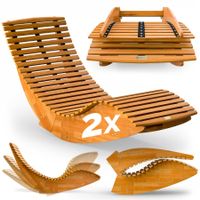2 Stück Sauna-Wellnessliegen – klappbar - FSC®-zertifiziert