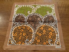 Taschentuch Kreier Vintage Blumenmuster braun grün orange