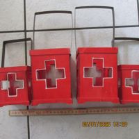 4 Teelichthalter Schweiz Kreuz rot Henkel 4 Stk, 1. August