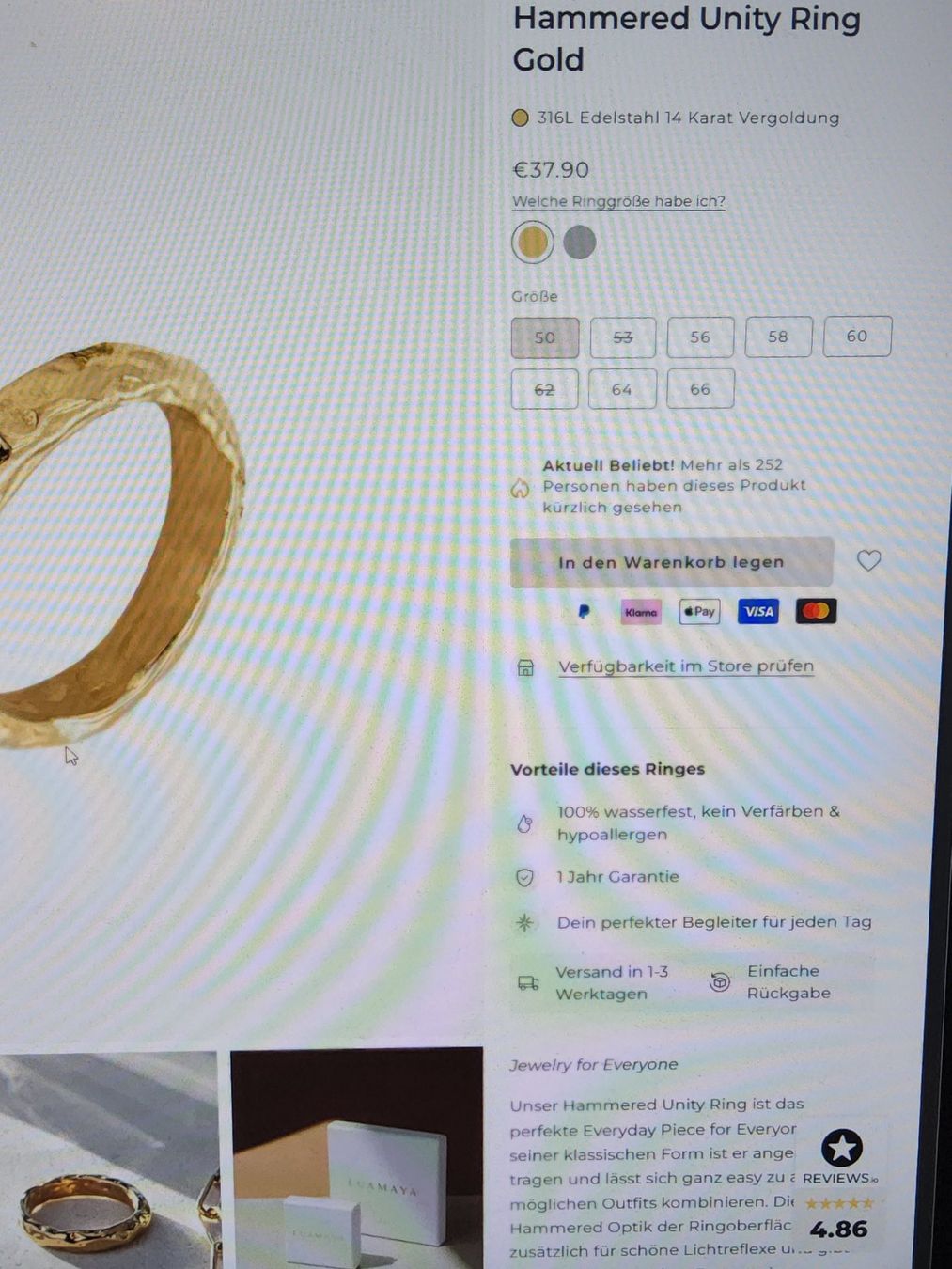 Ringe: Luamaya Ring Hammered Unity Gold Gr. 58 NEU 💍😍 – Neu und originalverpackt aus Neuhausen am Rheinfall von Alchimista 2
