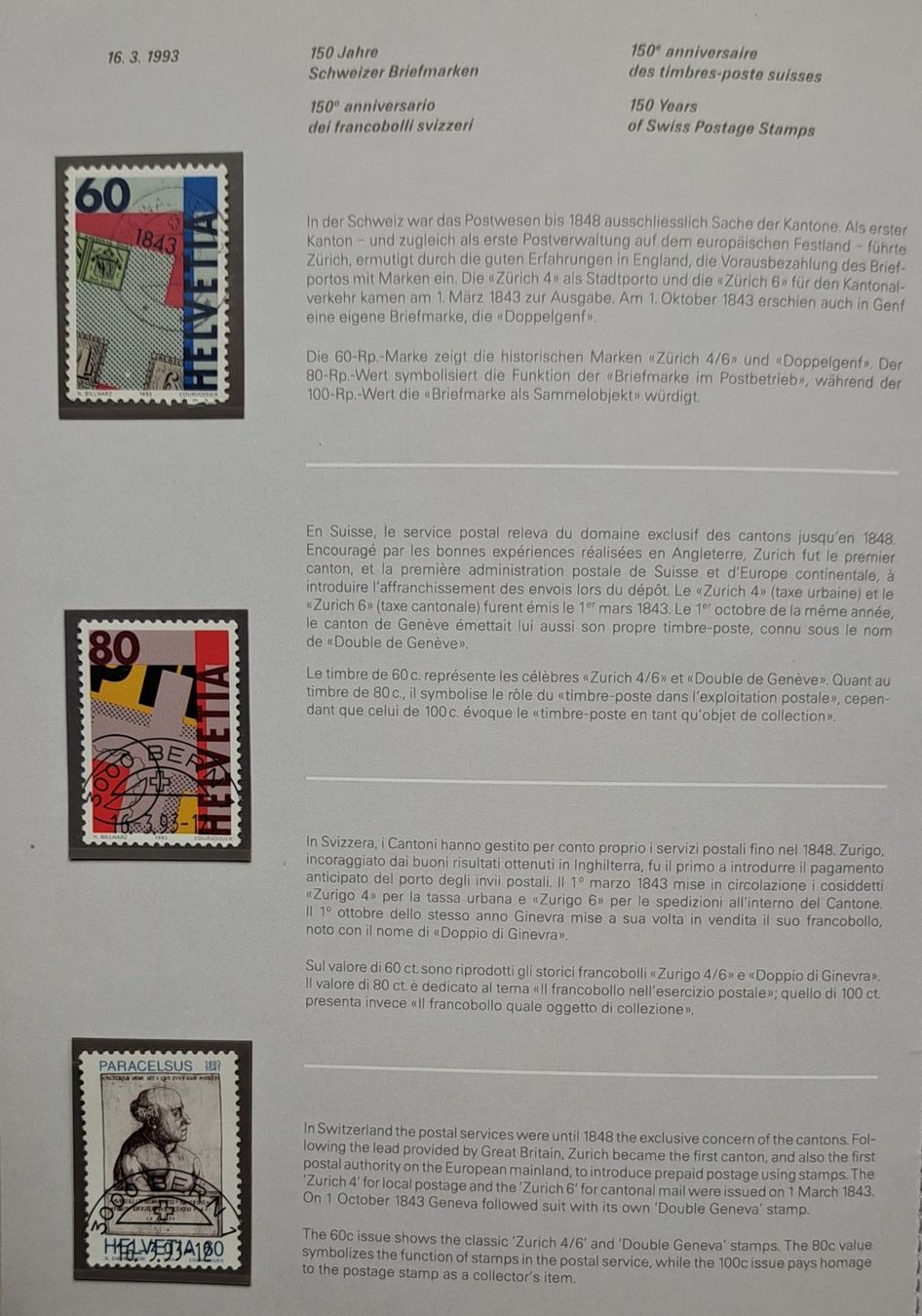 Tutti i francobolli: Jahrbuch 1993 mit Einzelmarken – Nuovo (secondo la descrizione) da Mollis venduto da serik57 3