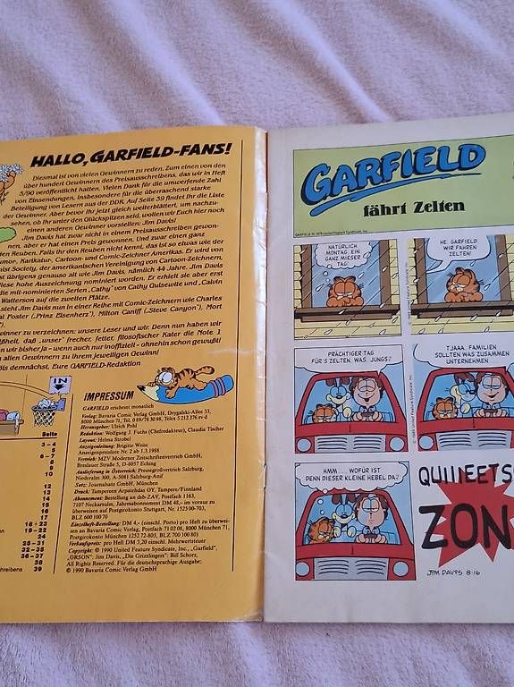 Fumetti: Garfield Nr. 8 (1990) - Comic mit Poster – Usato da St. Gallen venduto da Katecat7moon 2