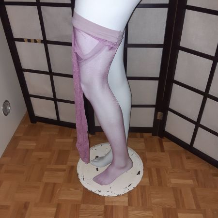 Neue, elegante Feinstrumpfhose, lila mit Glitzer