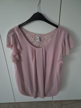 Damenbluse mit Spitzeneinsatz am Rücken, rosa, Grösse XL