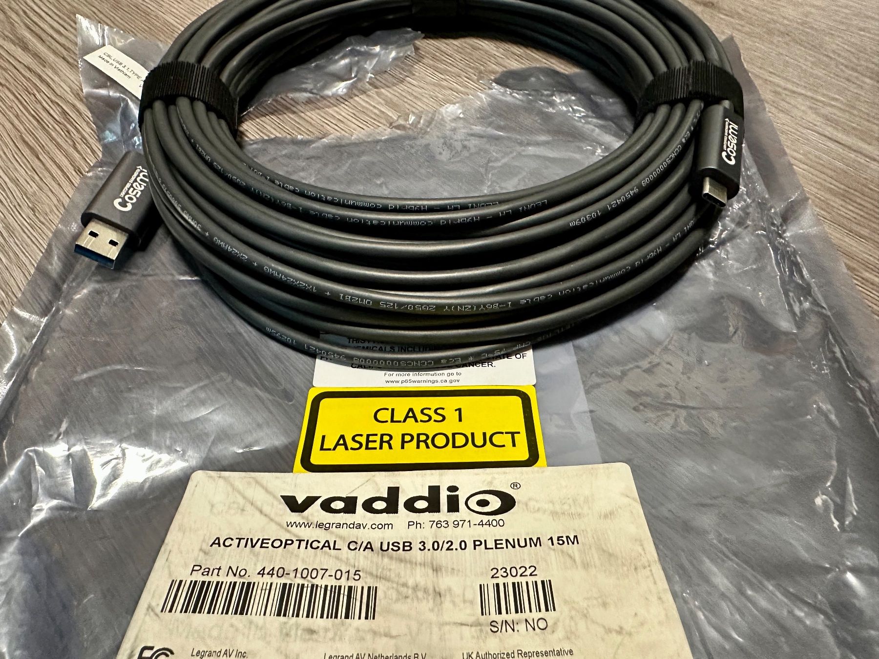 Kabel: Vaddio USB-A/USB-C Kabel optical 15m – Neu und originalverpackt aus Emmen von Highlife_Technik