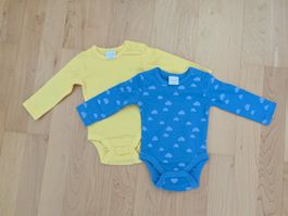 2 Baby Bodys Smile gelb blau Wolken Grösse 50/56 neu