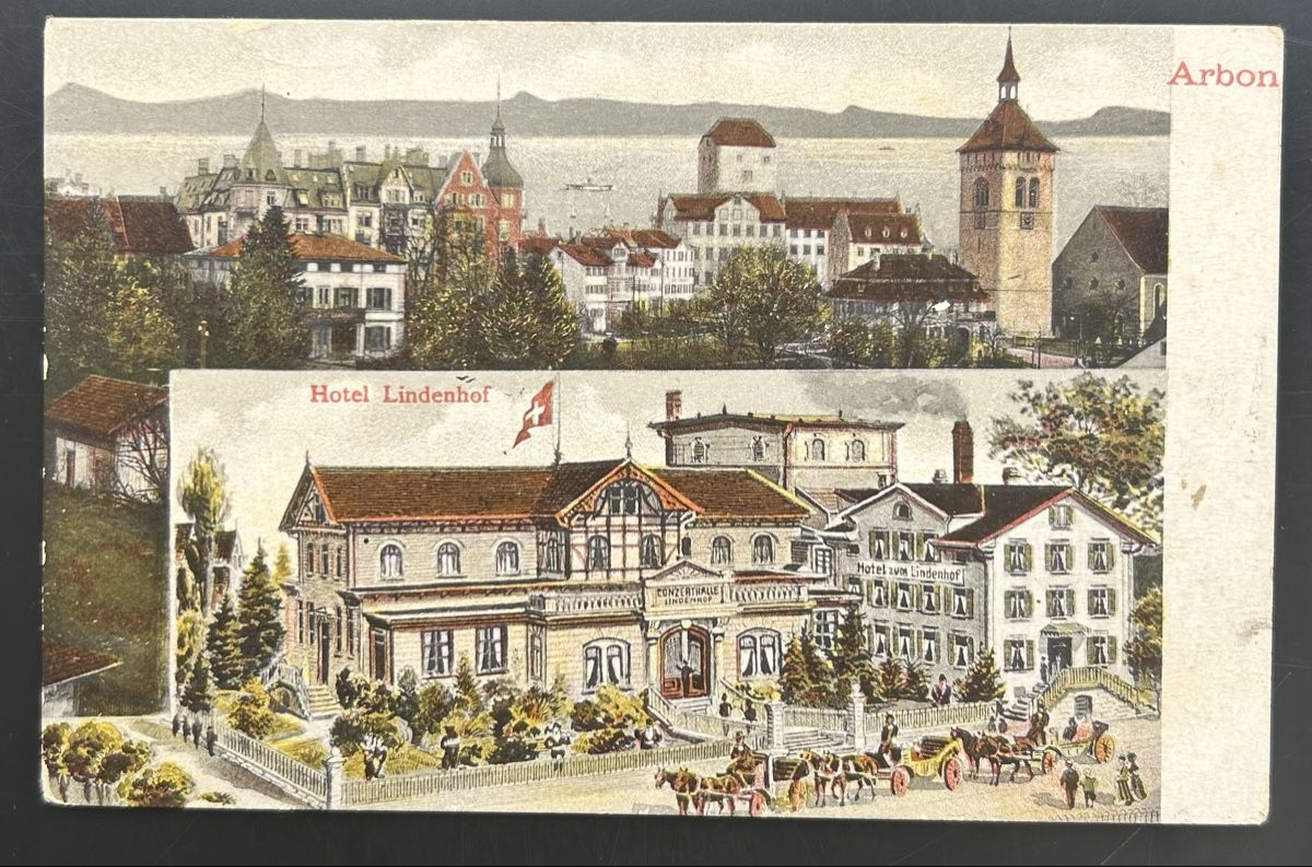 Cartoline postali: Arbon Hotel Lindenhof  – Usato da Horw venduto da Tellbub