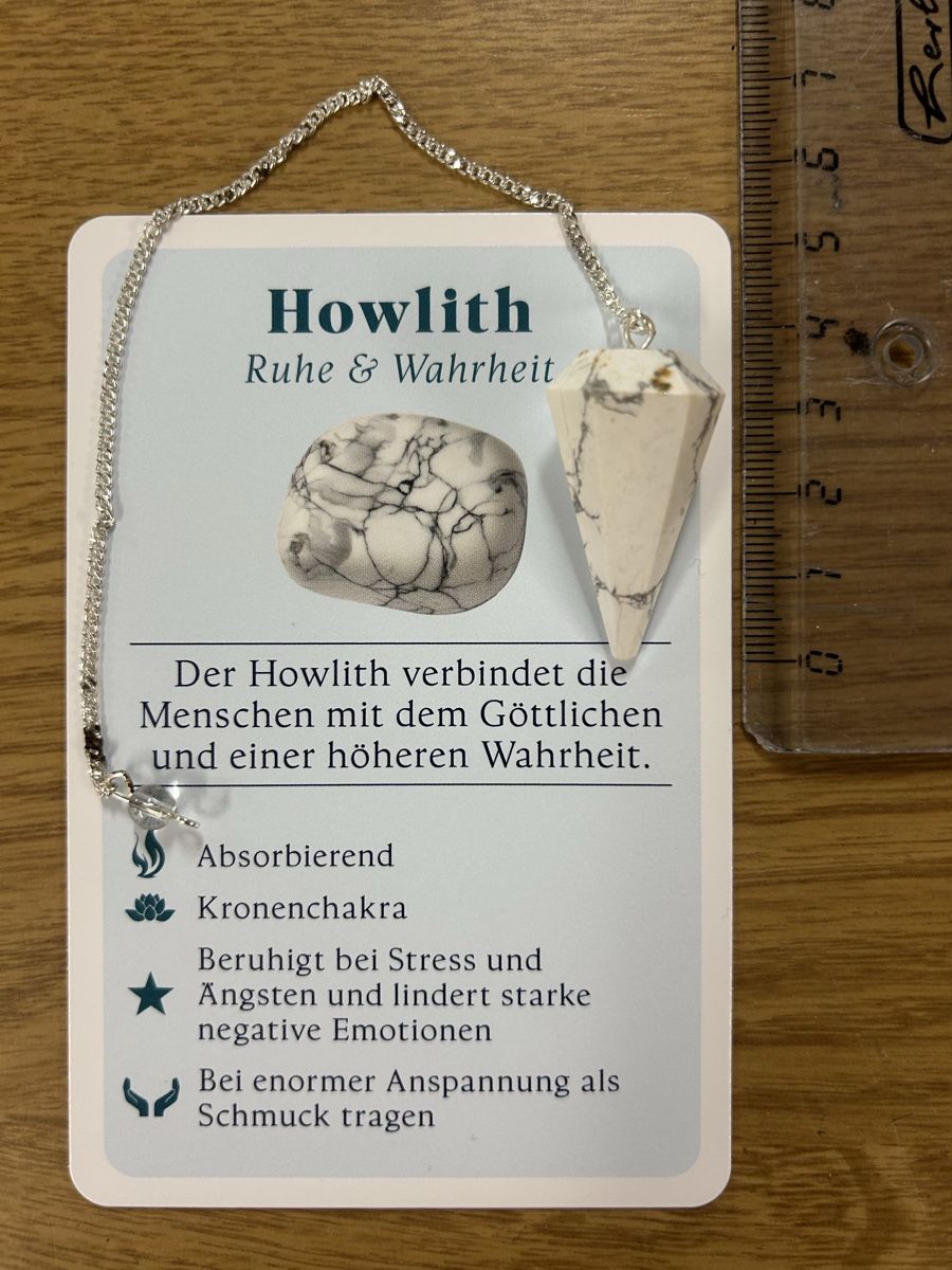 Mineralien & Heilsteine: Pendel Howlith – Neu und originalverpackt aus Eschenbach SG von bushika
