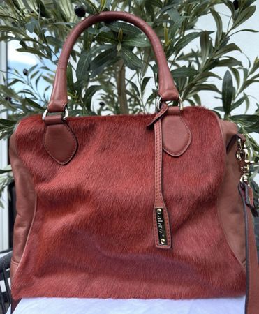 VINTAGE TERRACOTTA ABRO ECHTLEDER TASCHE