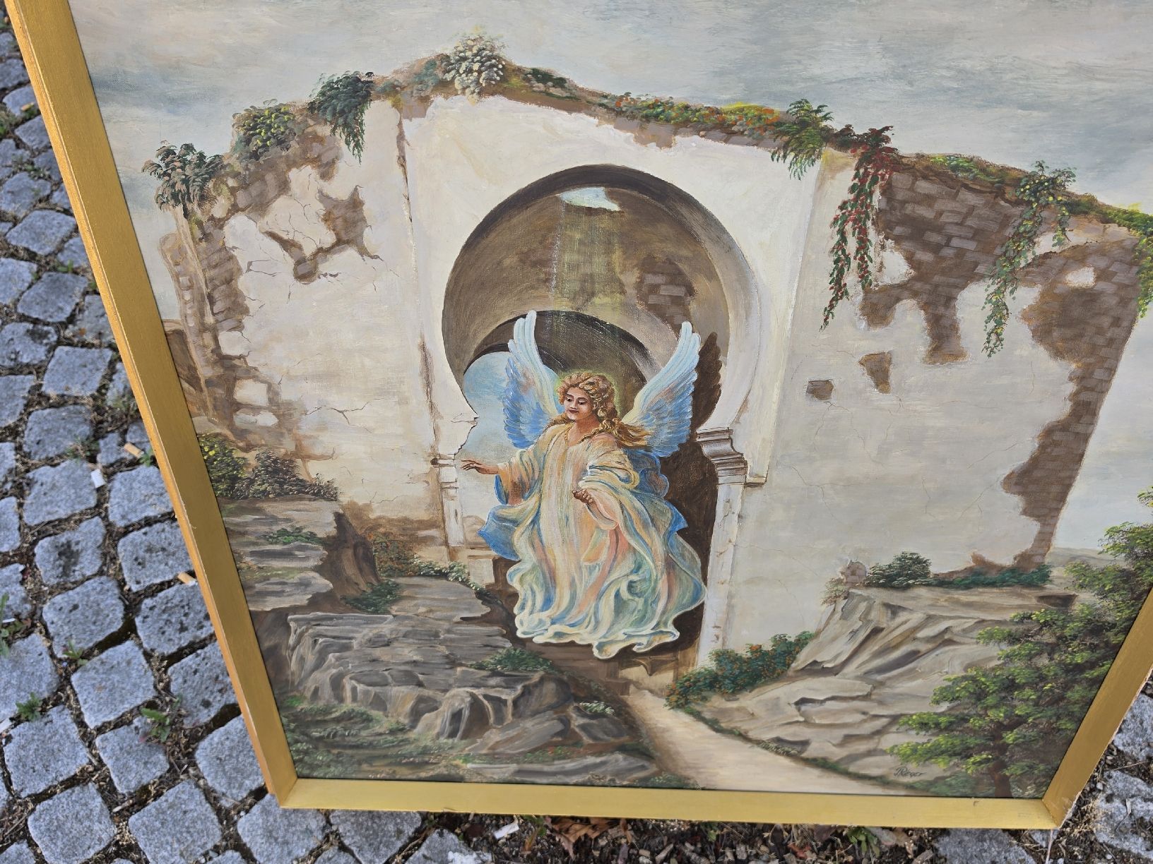 Tableaux: Gemälde Engel Landschaft gerahmt  – D'occasion à Mettlen par elios0888 3