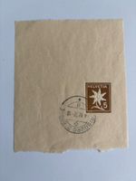 Briefmarke HELVETIA Edelweiss 5 Rappen mit Stempel Fribourg 
