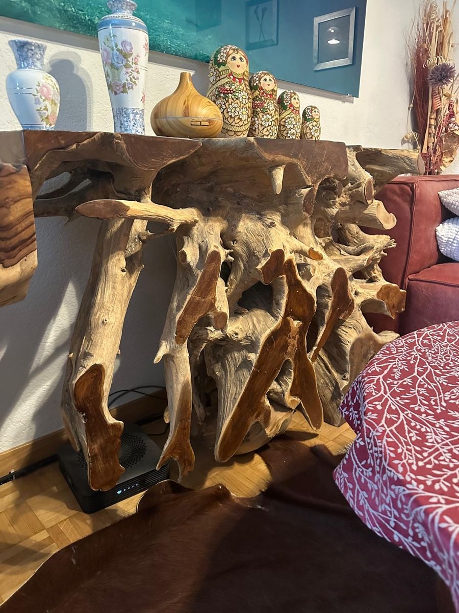 Articoli in legno: Teak Wurzelholz Konsole – Usato da Winterthur venduto da eva_xx5j 1