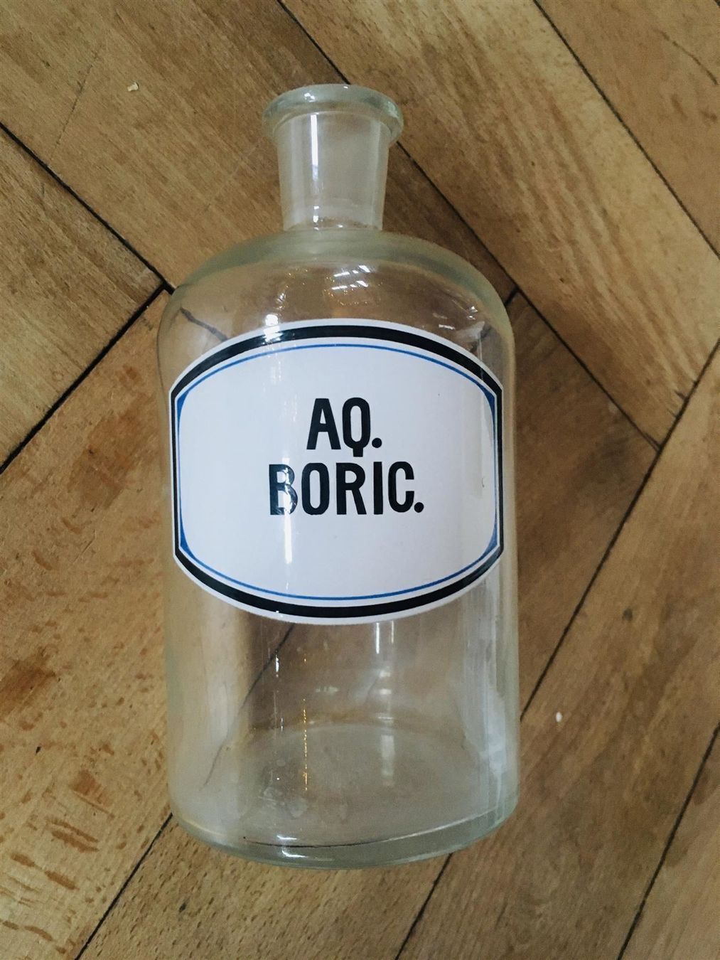 Accessori da laboratorio: Antikes Apothekerglas "AQ Boric" – Usato da Luzern venduto da Needful_Things