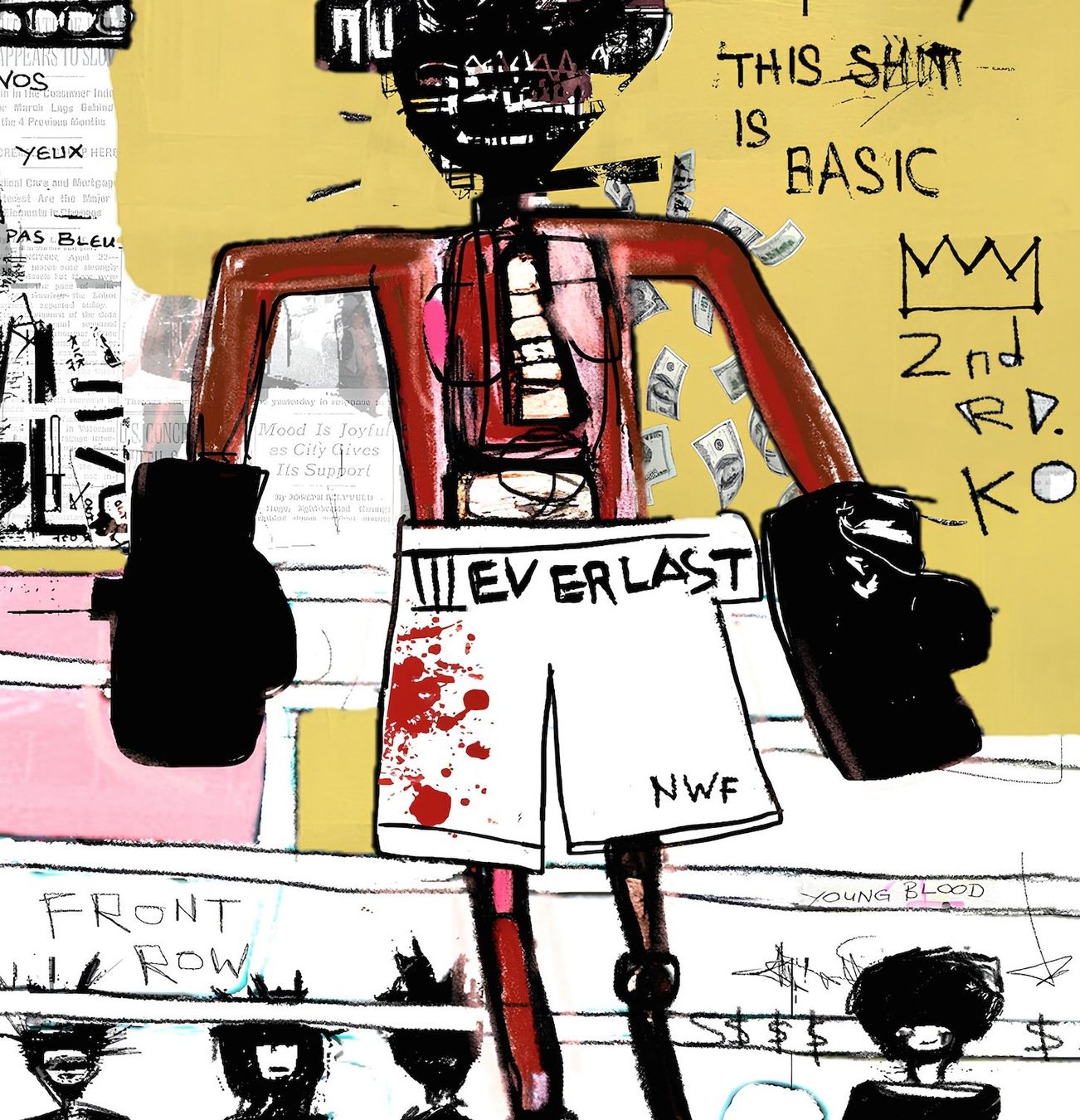 Poster & Bilder: Front Row Neo Expressionismus Kunst Art Brut Bild Boxing – Neu (gemäss Beschreibung) aus St. Niklausen LU von Stefan_Bammert_Art 2