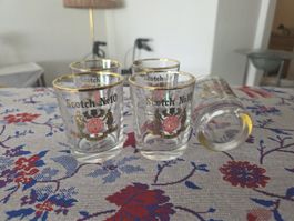 Whisky Gläser Scotch No 10 Set 5 Stück mit Goldrand