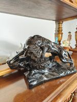 Grosse Panther-figur Gips Bronze Patina