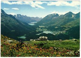 St. Moritz - Muottas Muragl mit Skilift Portalstütze