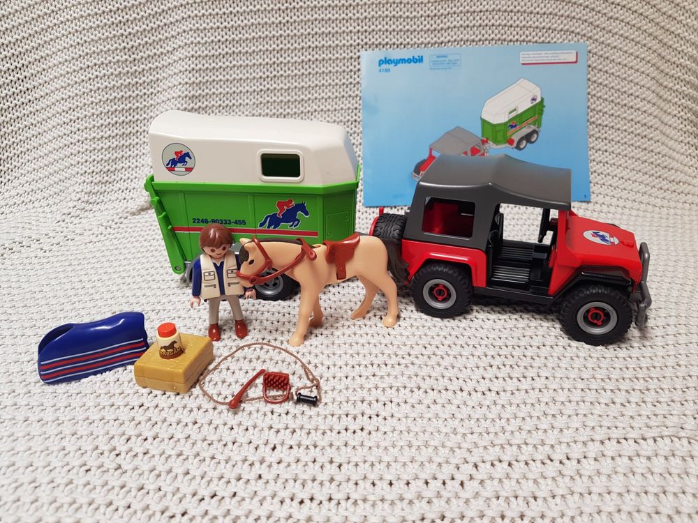 Playmobil Jeep mit Pferdeanhänger und Zubehör Kaufen auf Ricardo