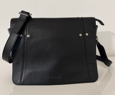 Bulgari Leather Messenger Bag