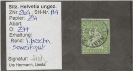 Strubeli 40Rp  ZüRICH  Zu#26G / SB#26B4  (Befund Hermann)