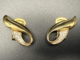 Elegante Vintage Ohrringe in Goldfarben und Strasssteinen