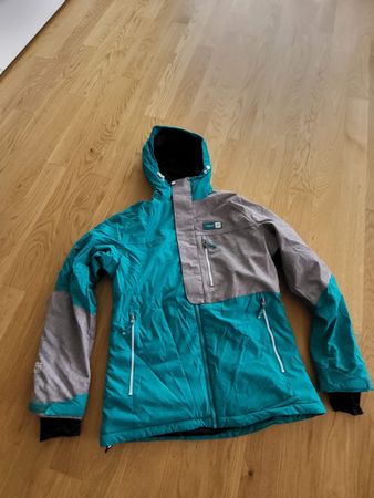 Winterjacke für Damen, Grösse 40, Farbe türkis/grau