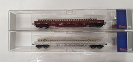 Roco 67024 SBB Set Rens Niederbordwagen, mit Schienen, Ep. V